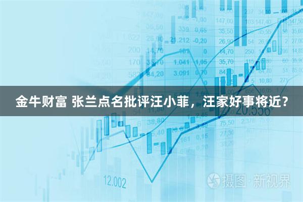 金牛财富 张兰点名批评汪小菲，汪家好事将近？